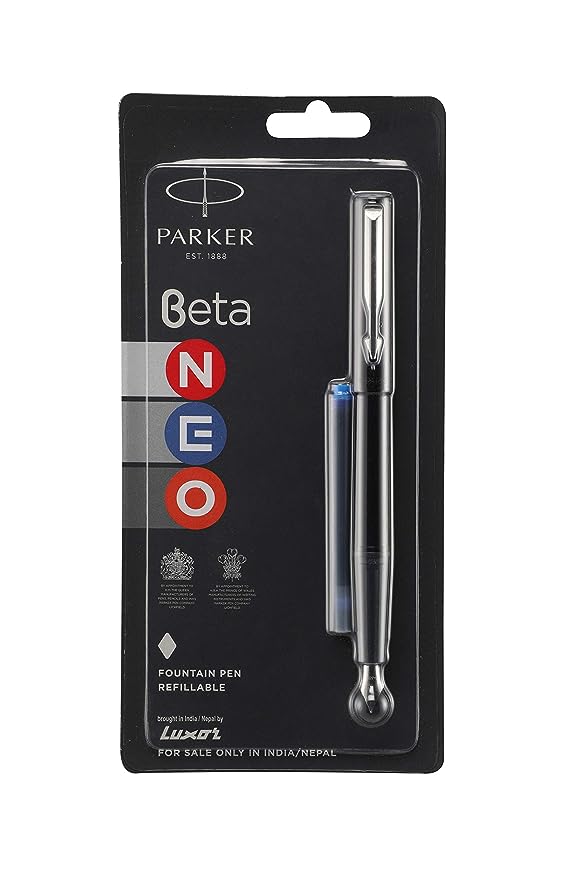 Parker Beta Neo CT | Fountain Pen | Body Color - Black | Ink Color - Blue