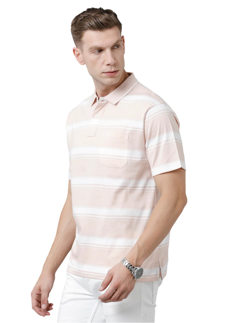T-shirt Classic Polo Men's Cotton Half Sleeve Striped Authentic Fit Polo Neck Multicolor Color T-Shirt | Ap - 86 B