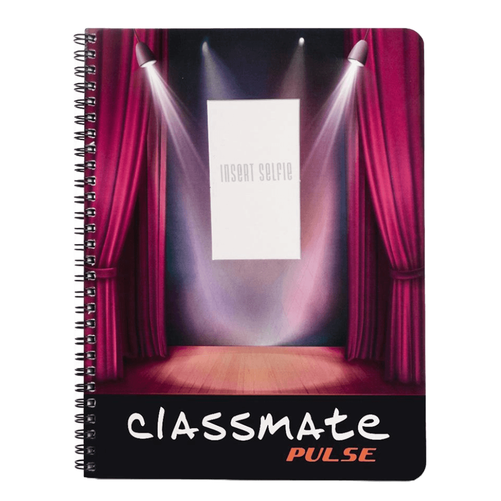 Classmate Pulse Selfie Notebook 1 Subject, 24.0 cm x 18.0 cm, 180 pages, Single Line
